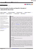 Cover page: Assessing patient burden and benefit: A decade of cabozantinib clinical trials