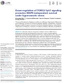 Cover page: Down-regulation of TORC2-Ypk1 signaling promotes MAPK-independent survival under hyperosmotic stress