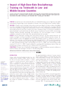 Cover page: Impact of High-Dose-Rate Brachytherapy Training via Telehealth in Low- and Middle-Income Countries.
