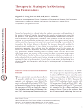 Cover page: Therapeutic Strategies for Restoring Tau Homeostasis