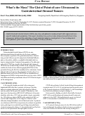 Cover page: What’s the Mass? The Gist of Point-of-care Ultrasound in Gastrointestinal Stromal Tumors