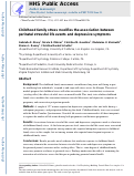 Cover page: Childhood Family Stress Modifies the Association Between Perinatal Stressful Life Events and Depressive Symptoms