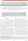 Cover page: Tctex1d2 associates with short-rib polydactyly syndrome proteins and is required for ciliogenesis