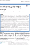 Cover page: Sex differences in insular cortex gyri responses to a brief static handgrip challenge