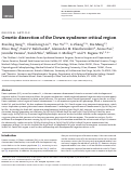 Cover page: Genetic dissection of the Down syndrome critical region