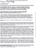 Cover page: Human TERT promoter mutation enables survival advantage from MGMT promoter methylation in IDH1 wild-type primary glioblastoma treated by standard chemoradiotherapy.