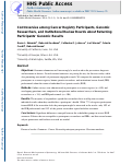 Cover page: Controversies among Cancer Registry Participants, Genomic Researchers, and Institutional Review Boards about Returning Participants’ Genomic Results