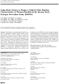 Cover page: Using basic science to design a clinical trial: baseline characteristics of women enrolled in the Kronos Early Estrogen Prevention Study (KEEPS).