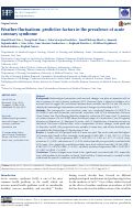 Cover page: Weather fluctuations: predictive factors in the prevalence of acute coronary syndrome