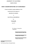 Cover page: Early Cancer Detection: Is It Achievable?
