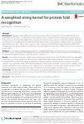 Cover page: A weighted string kernel for protein fold recognition