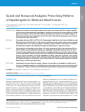 Cover page: Opioid and Nonopioid Analgesic Prescribing Patterns of Hepatologists for Medicare Beneficiaries.