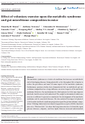 Cover page: Effect of voluntary exercise upon the metabolic syndrome and gut microbiome composition in mice