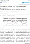 Cover page: Actinium-225 targeted alpha particle therapy for prostate cancer