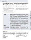 Cover page: Surgical Treatment of Sinonasal Mucosal Melanoma in Patients Treated with Systemic Immunotherapy