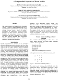 Cover page: A Computational Approach to Mental Models