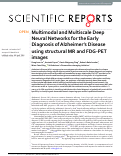 Cover page: Multimodal and Multiscale Deep Neural Networks for the Early Diagnosis of Alzheimer’s Disease using structural MR and FDG-PET images