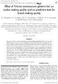 Cover page: Effect of Triticum monococcum glutenin loci on cookie making quality and on predictive tests for bread making quality