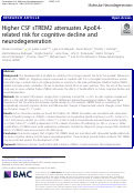 Cover page: Higher CSF sTREM2 attenuates ApoE4-related risk for cognitive decline and neurodegeneration