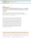 Cover page: The histone demethylase Phf2 acts as a molecular checkpoint to prevent NAFLD progression during obesity