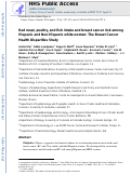 Cover page: Red meat, poultry, and fish intake and breast cancer risk among Hispanic and Non-Hispanic white women: The Breast Cancer Health Disparities Study