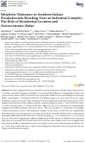 Cover page: Metabolic Outcomes in Southern Italian Preadolescents Residing Near an Industrial Complex: The Role of Residential Location and Socioeconomic Status