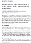 Cover page: Expected number and height distribution of critical points of smooth isotropic Gaussian random fields