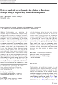 Cover page: Belowground nitrogen dynamics in relation to hurricane damage along a tropical dry forest chronosequence