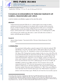 Cover page: Consensus recommendations for trabecular meshwork cell isolation, characterization and culture