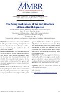 Cover page: The policy implications of the cost structure of home health agencies.