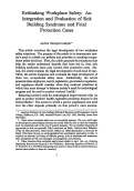 Cover page: Rethinking Workplace Safety: An Integration and Evaluation of Sick Building Syndrome and Fetal Protection Cases