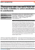Cover page: A hemoprotein with a zinc-mirror heme site ties heme availability to carbon metabolism in cyanobacteria