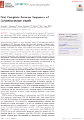 Cover page: First Complete Genome Sequence of Corynebacterium riegelii