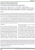 Cover page: Semantic Similarity Analysis Reveals Robust Gene-Disease Relationships in Developmental and Epileptic Encephalopathies