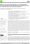 Cover page: Whole Exome Sequencing Identifies a Novel Homozygous Missense Mutation in the CSB Protein-Encoding ERCC6 Gene in a Taiwanese Boy with Cockayne Syndrome.