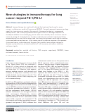 Cover page: New strategies in immunotherapy for lung cancer: beyond PD-1/PD-L1