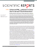 Cover page: Enhanced PM2.5 pollution in China due to aerosol-cloud interactions