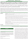 Cover page: VATS lobectomy facilitates the delivery of adjuvant docetaxel-carboplatin chemotherapy in patients with non-small cell lung cancer