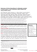 Cover page: Outcomes of Active Surveillance for Clinically Localized Prostate Cancer in the Prospective, Multi-Institutional Canary PASS Cohort