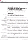 Cover page: Distinct Occurrence of Proarrhythmic Afterdepolarizations in Atrial Versus Ventricular Cardiomyocytes: Implications for Translational Research on Atrial Arrhythmia