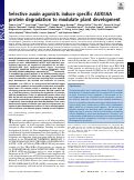 Cover page: Selective auxin agonists induce specific AUX/IAA protein degradation to modulate plant development