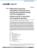 Cover page: Differential expression of interferon-induced protein with tetratricopeptide repeats 3 (IFIT3) in Alzheimer's disease and HIV-1 associated neurocognitive disorders