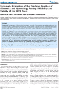 Cover page: Systematic Evaluation of the Teaching Qualities of Obstetrics and Gynecology Faculty: Reliability and Validity of the SETQ Tools