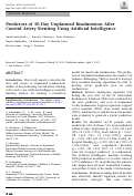 Cover page: Predictors of 30-Day Unplanned Readmission After Carotid Artery Stenting Using Artificial Intelligence