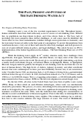 Cover page: The Past, Present and Future of the Safe Drinking Water Act