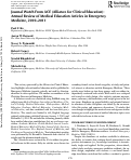 Cover page: Journal Watch From ACE (Alliance for Clinical Education): Annual Review of Medical Education Articles in Emergency Medicine, 2010–2011