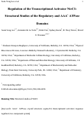Cover page: Regulation of the transcriptional activator NtrC1: Structural studies of the regulatory and AAA{sup +} ATPase domains