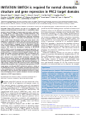 Cover page: IMITATION SWITCH is required for normal chromatin structure and gene repression in PRC2 target domains.