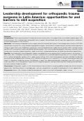 Cover page: Leadership development for orthopaedic trauma surgeons in Latin America: opportunities for and barriers to skill acquisition