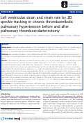 Cover page: Left ventricular strain and strain rate by 2D speckle tracking in chronic thromboembolic pulmonary hypertension before and after pulmonary thromboendarterectomy